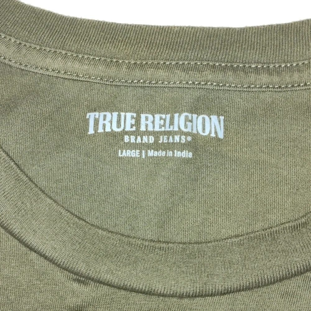True Religion‎ Jeans Buddha  Green Black  Tee Shirt Size Large